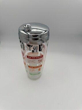 Continental Can Company Cocktail Shaker With Pristine Graphics And Complete Lid